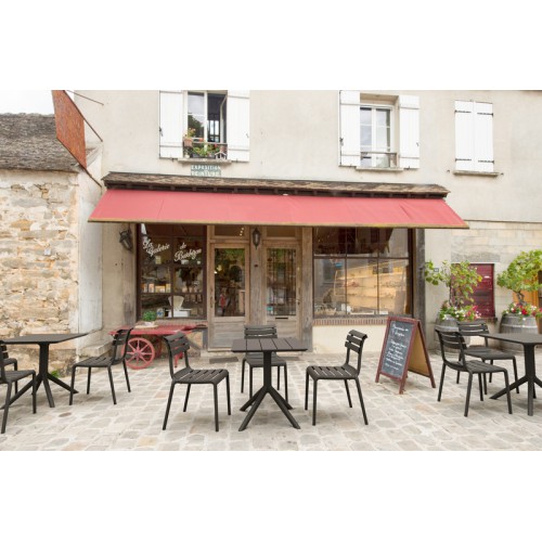 PARIS BLACK 70X70X74εκ. ΤΡΑΠΕΖΙ ΠΟΛ/ΝΙΟΥ Εξωτερικού Χώρου