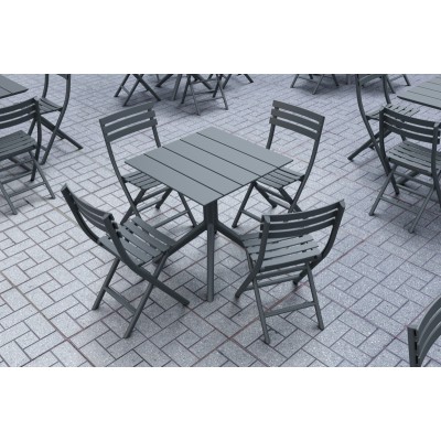 PARIS DARK GREY 70X70X74εκ. ΤΡΑΠΕΖΙ ΠΟΛ/ΝΙΟΥ Εξωτερικού Χώρου