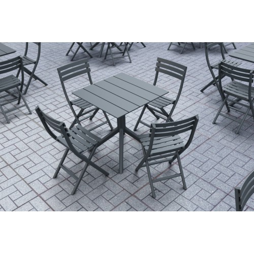 PARIS DARK GREY 70X70X74εκ. ΤΡΑΠΕΖΙ ΠΟΛ/ΝΙΟΥ Εξωτερικού Χώρου