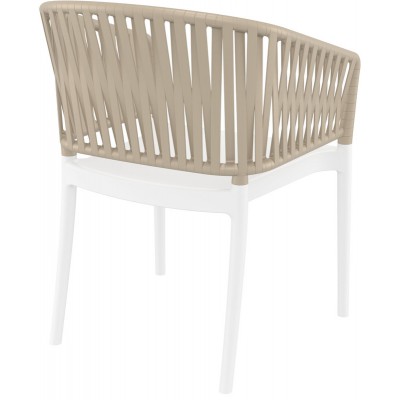 PORTOFINO WHITE/TAUPE ΠΟΛΥΘΡΟΝΑ ΠΟΛ/ΝΙΟΥ 58X58X80εκ.