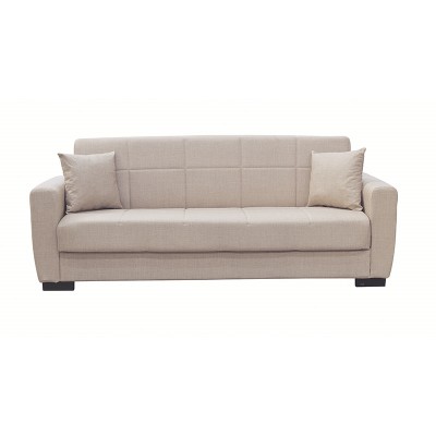 ANIMA LIGHT BROWN ΥΦΑΣΜΑ 3ΘΕΣΙΟΣ ΚΑΝΑΠΕΣ-ΚΡΕΒΑΤΙ ΜΕ ΑΠΟΘ.ΧΩΡΟ 210X80X75εκ.