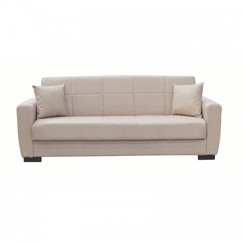 ANIMA LIGHT BROWN ΥΦΑΣΜΑ 3ΘΕΣΙΟΣ ΚΑΝΑΠΕΣ-ΚΡΕΒΑΤΙ ΜΕ ΑΠΟΘ.ΧΩΡΟ 210X80εκ. Σαλόνι