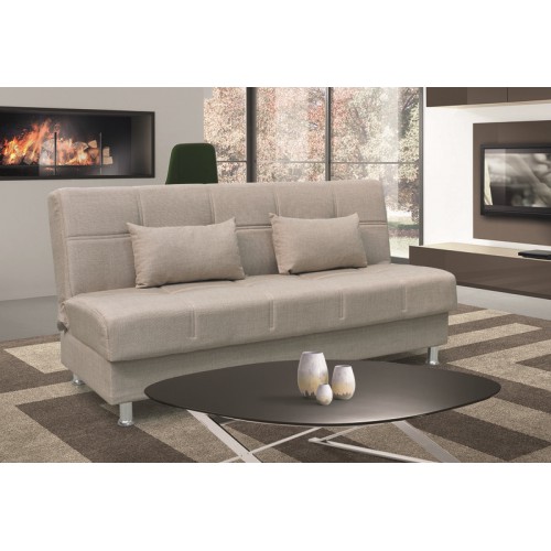 FELINA LIGHT BROWN ΥΦΑΣΜΑ 3ΘΕΣΙΟΣ ΚΑΝΑΠΕΣ-ΚΡΕΒΑΤΙ ΜΕ ΑΠΟΘ.ΧΩΡΟ 180X90εκ. Σαλόνι