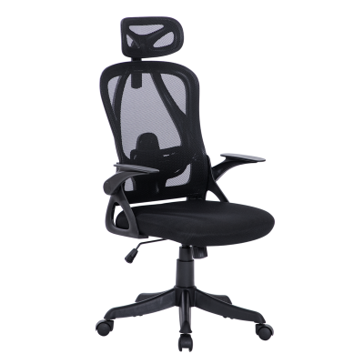 A8982 ΜΑΥΡO MESH ΠΟΛΥΘΡΟΝΑ ΓΡΑΦΕΙΟΥ 58X64X120-130εκ.