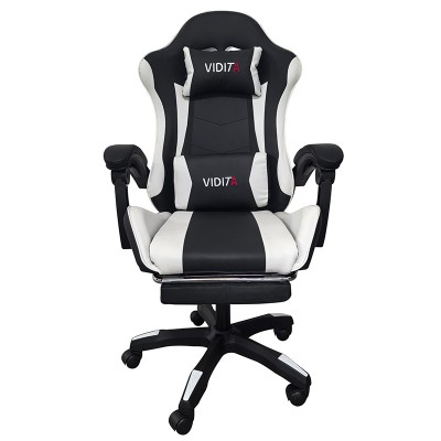 A6060 ΜΑΥΡΟ-ΛΕΥΚΟ ΠΟΛΥΘΡΟΝΑ GAMING-ΜΕ ΥΠΟΠΟΔΙΟ 64X62X113-121εκ.