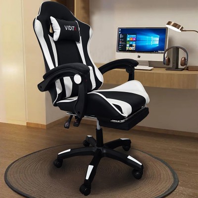 A6060 ΜΑΥΡΟ-ΛΕΥΚΟ ΠΟΛΥΘΡΟΝΑ GAMING-ΜΕ ΥΠΟΠΟΔΙΟ 64X62X113-121εκ.