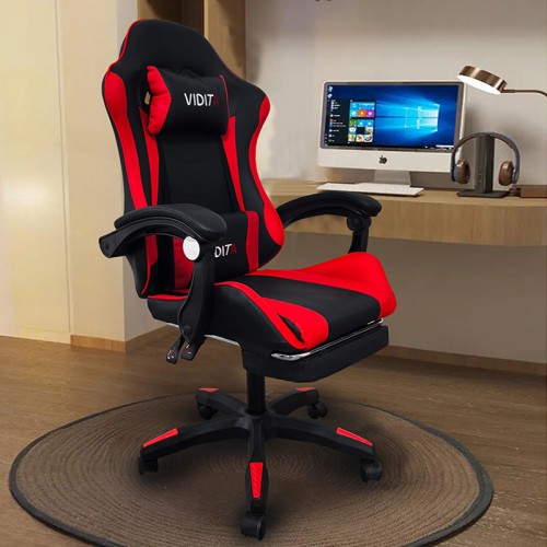 A6060 ΜΑΥΡΟ-ΚΟΚΚΙΝΟ ΠΟΛΥΘΡΟΝΑ GAMING-ΜΕ ΥΠΟΠΟΔΙΟ Έπιπλα Γραφείου