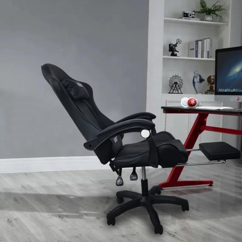 A6060 ΜΑΥΡΟ ΠΟΛΥΘΡΟΝΑ GAMING-ΜΕ ΥΠΟΠΟΔΙΟ Έπιπλα Γραφείου