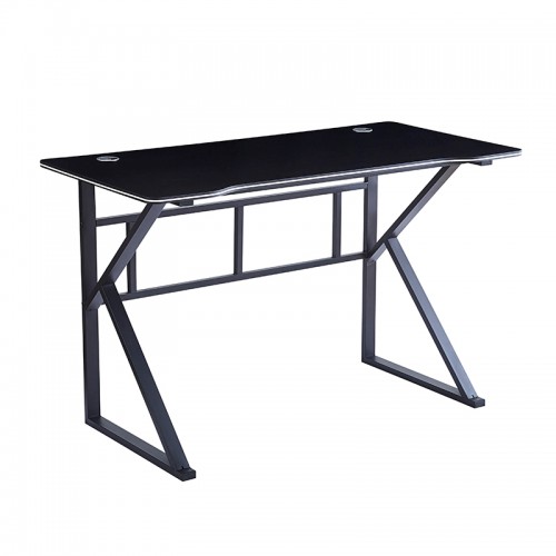 ΓΡΑΦΕΙΟ 120X60X75εκ.ΜΑΥΡΟ MDF-ΜΑΥΡΟ ΜΕΤΑΛΛΙΚΟ Έπιπλα Γραφείου