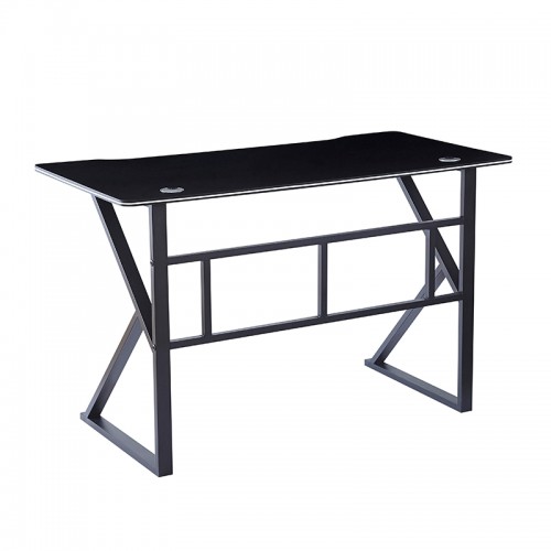 ΓΡΑΦΕΙΟ 120X60X75εκ.ΜΑΥΡΟ MDF-ΜΑΥΡΟ ΜΕΤΑΛΛΙΚΟ Έπιπλα Γραφείου