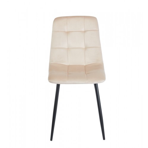 OSCAR BEIGE VELVET ΥΦΑΣΜΑ ΚΑΡΕΚΛΑ ΜΕΤΑΛΛΙΚΗ Τραπεζαρία