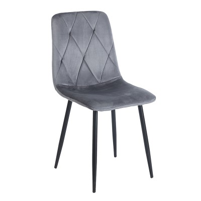 EVA GREY VELVET ΥΦΑΣΜΑ ΚΑΡΕΚΛΑ ΜΕΤΑΛΛΙΚΗ 43X55X90εκ.