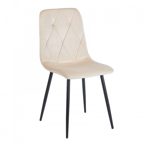 EVA BEIGE VELVET ΥΦΑΣΜΑ ΚΑΡΕΚΛΑ ΜΕΤΑΛΛΙΚΗ Τραπεζαρία