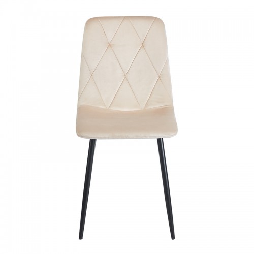 EVA BEIGE VELVET ΥΦΑΣΜΑ ΚΑΡΕΚΛΑ ΜΕΤΑΛΛΙΚΗ Τραπεζαρία