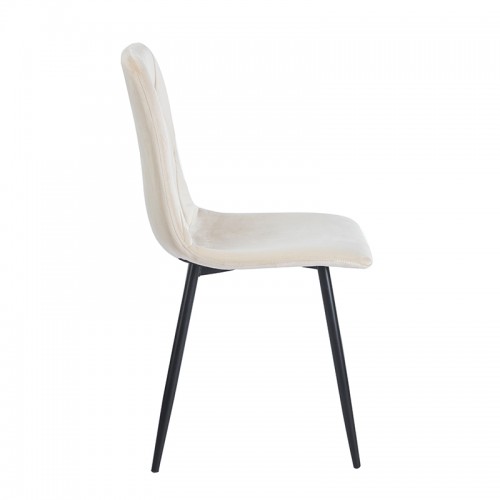 EVA BEIGE VELVET ΥΦΑΣΜΑ ΚΑΡΕΚΛΑ ΜΕΤΑΛΛΙΚΗ Τραπεζαρία