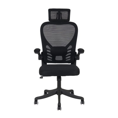 A6225 ΜΑΥΡO MESH ΠΟΛΥΘΡΟΝΑ ΓΡΑΦΕΙΟΥ 64X61X49-124-58-132εκ.