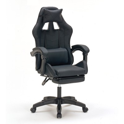 A9937 ΜΑΥΡΟ PVC ΠΟΛΥΘΡΟΝΑ GAMING-ΜΕ ΥΠΟΠΟΔΙΟ 64X59X43-112-53-125εκ.