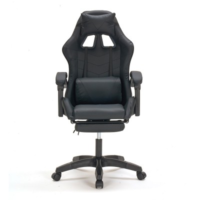 A9937 ΜΑΥΡΟ PVC ΠΟΛΥΘΡΟΝΑ GAMING-ΜΕ ΥΠΟΠΟΔΙΟ 64X59X43-112-53-125εκ.