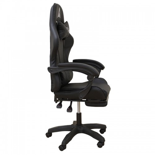 A9950 ΜΑΥΡΟ PVC ΠΟΛΥΘΡΟΝΑ GAMING-ΜΕ ΥΠΟΠΟΔΙΟ 61Χ62Χ45-118-54-127εκ. Έπιπλα Γραφείου