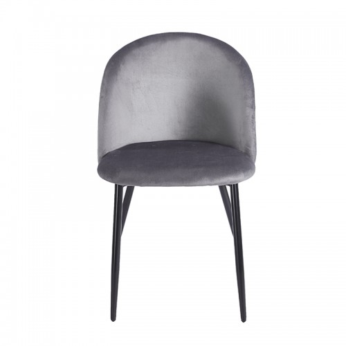 RIO GREY VELVET ΥΦΑΣΜΑ ΚΑΡΕΚΛΑ ΜΕΤΑΛΛΙΚΗ 50X52X81εκ. Τραπεζαρία