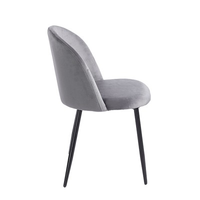 RIO GREY VELVET ΥΦΑΣΜΑ ΚΑΡΕΚΛΑ ΜΕΤΑΛΛΙΚΗ 50X52X81εκ. Τραπεζαρία