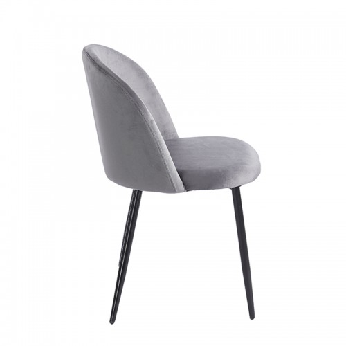 RIO GREY VELVET ΥΦΑΣΜΑ ΚΑΡΕΚΛΑ ΜΕΤΑΛΛΙΚΗ 50X52X81εκ. Τραπεζαρία