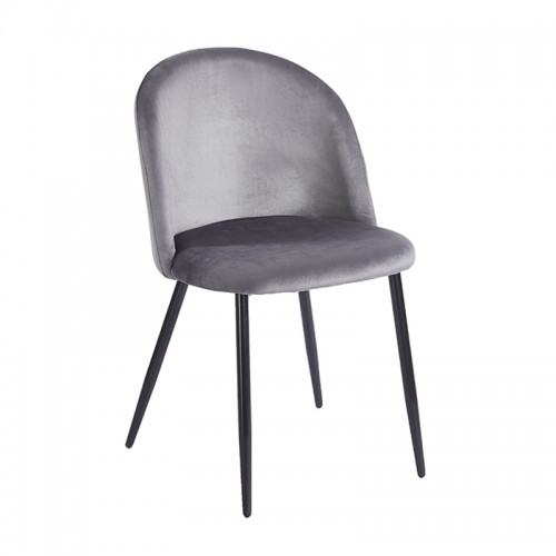 RIO GREY VELVET ΥΦΑΣΜΑ ΚΑΡΕΚΛΑ ΜΕΤΑΛΛΙΚΗ 50X52X81εκ. Τραπεζαρία