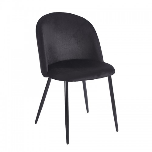 RIO BLACK VELVET ΥΦΑΣΜΑ ΚΑΡΕΚΛΑ ΜΕΤΑΛΛΙΚΗ 50X52X81εκ. Τραπεζαρία
