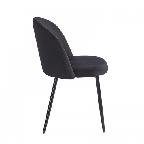 RIO BLACK VELVET ΥΦΑΣΜΑ ΚΑΡΕΚΛΑ ΜΕΤΑΛΛΙΚΗ 50X52X81εκ. Τραπεζαρία