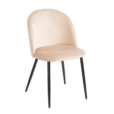 RIO BEIGE VELVET ΥΦΑΣΜΑ ΚΑΡΕΚΛΑ ΜΕΤΑΛΛΙΚΗ 50X52X81εκ.