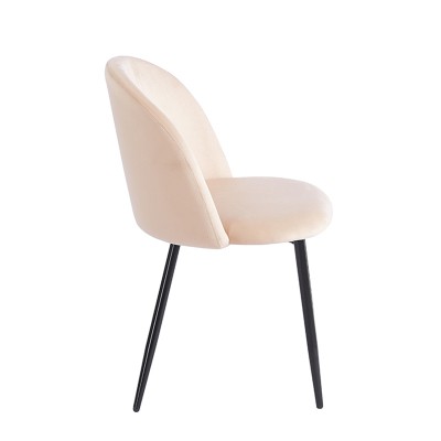 RIO BEIGE VELVET ΥΦΑΣΜΑ ΚΑΡΕΚΛΑ ΜΕΤΑΛΛΙΚΗ 50X52X81εκ. Τραπεζαρία