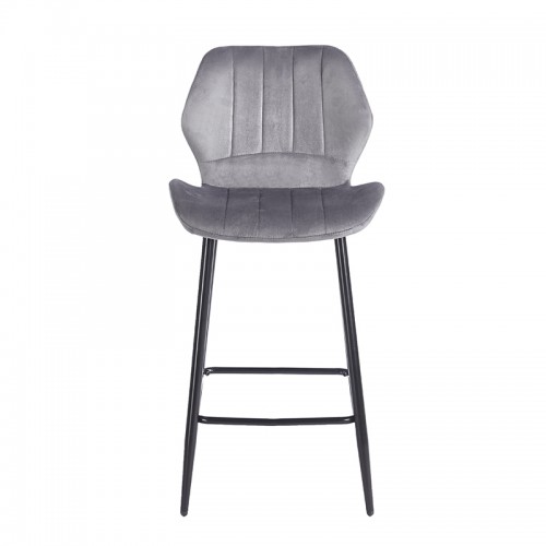 DYLAN GREY VELVET ΥΦΑΣΜΑ 65εκ. ΣΚΑΜΠΟ ΜΕΤΑΛΛΙΚΟ 46X45X65-95εκ. Τραπεζαρία