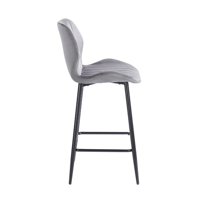 DYLAN GREY VELVET ΥΦΑΣΜΑ 65εκ. ΣΚΑΜΠΟ ΜΕΤΑΛΛΙΚΟ 46X45X65-95εκ. Τραπεζαρία