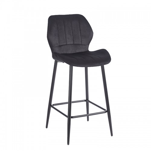 DYLAN BLACK VELVET ΥΦΑΣΜΑ 65εκ. ΣΚΑΜΠΟ ΜΕΤΑΛΛΙΚΟ 46X45X65-95εκ. Τραπεζαρία