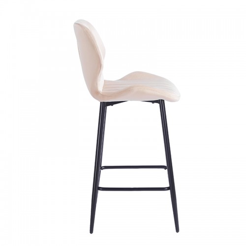 DYLAN BEIGE VELVET ΥΦΑΣΜΑ 65εκ. ΣΚΑΜΠΟ ΜΕΤΑΛΛΙΚΟ 46X45X65-95εκ. Τραπεζαρία