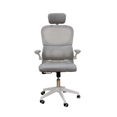 A9935 WHITE-GREY MESH ΠΟΛΥΘΡΟΝΑ ΓΡΑΦΕΙΟΥ 62Χ64Χ42-114-52-125εκ.