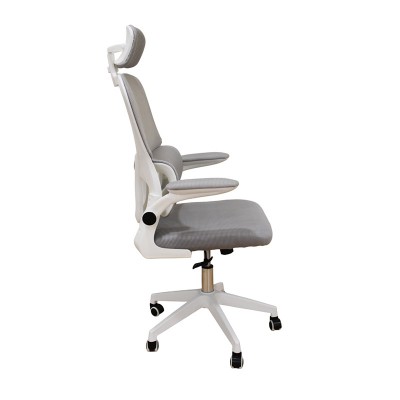 A9935 WHITE-GREY MESH ΚΑΡΕΚΛΑ ΓΡΑΦΕΙΟΥ 62Χ64Χ42-114-52-125εκ. Έπιπλα Γραφείου