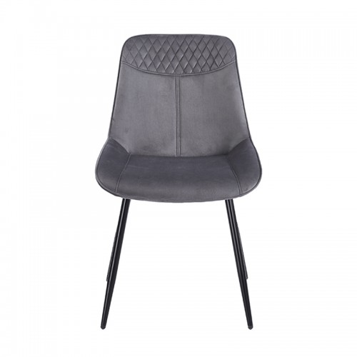 TEREA GREY VELVET ΥΦΑΣΜΑ ΚΑΡΕΚΛΑ ΜΕΤΑΛΛΙΚΗ 51X58X87εκ. Τραπεζαρία