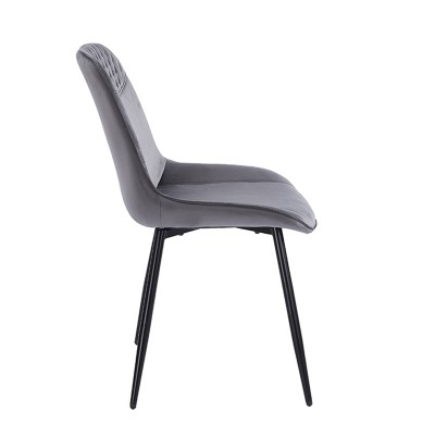 TEREA GREY VELVET ΥΦΑΣΜΑ ΚΑΡΕΚΛΑ ΜΕΤΑΛΛΙΚΗ 51X58X87εκ. Τραπεζαρία