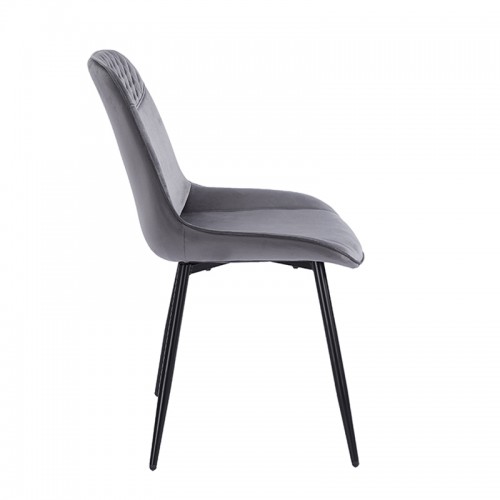 TEREA GREY VELVET ΥΦΑΣΜΑ ΚΑΡΕΚΛΑ ΜΕΤΑΛΛΙΚΗ 51X58X87εκ. Τραπεζαρία