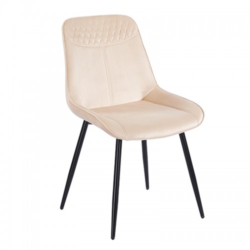 TEREA BEIGE VELVET ΥΦΑΣΜΑ ΚΑΡΕΚΛΑ ΜΕΤΑΛΛΙΚΗ 51X58X87εκ. Τραπεζαρία