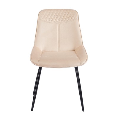 TEREA BEIGE VELVET ΥΦΑΣΜΑ ΚΑΡΕΚΛΑ ΜΕΤΑΛΛΙΚΗ 51X58X87εκ.