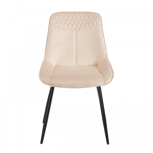 TEREA BEIGE VELVET ΥΦΑΣΜΑ ΚΑΡΕΚΛΑ ΜΕΤΑΛΛΙΚΗ 51X58X87εκ. Τραπεζαρία