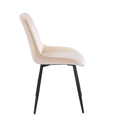 TEREA BEIGE VELVET ΥΦΑΣΜΑ ΚΑΡΕΚΛΑ ΜΕΤΑΛΛΙΚΗ 51X58X87εκ. Τραπεζαρία