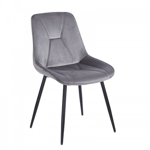 SILVIA GREY VELVET ΥΦΑΣΜΑ ΚΑΡΕΚΛΑ ΜΕΤΑΛΛΙΚΗ 51X58X87εκ. Τραπεζαρία