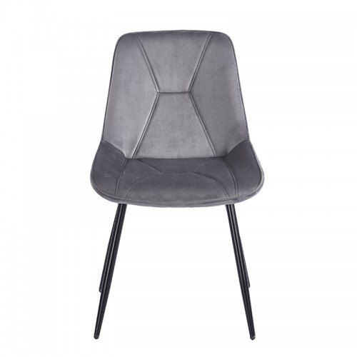 SILVIA GREY VELVET ΥΦΑΣΜΑ ΚΑΡΕΚΛΑ ΜΕΤΑΛΛΙΚΗ 51X58X87εκ. Τραπεζαρία