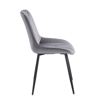 SILVIA GREY VELVET ΥΦΑΣΜΑ ΚΑΡΕΚΛΑ ΜΕΤΑΛΛΙΚΗ 51X58X87εκ. Τραπεζαρία