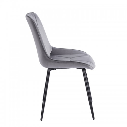 SILVIA GREY VELVET ΥΦΑΣΜΑ ΚΑΡΕΚΛΑ ΜΕΤΑΛΛΙΚΗ 51X58X87εκ. Τραπεζαρία