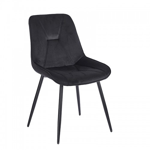 SILVIA BLACK VELVET ΥΦΑΣΜΑ ΚΑΡΕΚΛΑ ΜΕΤΑΛΛΙΚΗ 51X58X87εκ. Τραπεζαρία