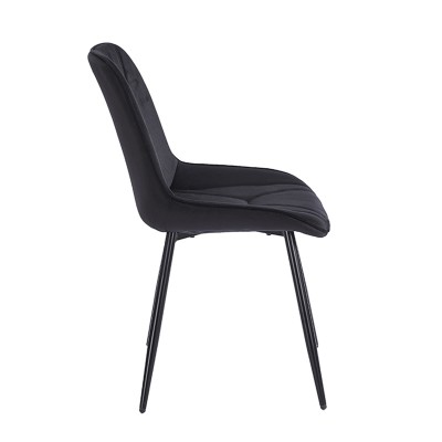 SILVIA BLACK VELVET ΥΦΑΣΜΑ ΚΑΡΕΚΛΑ ΜΕΤΑΛΛΙΚΗ 51X58X87εκ. Τραπεζαρία